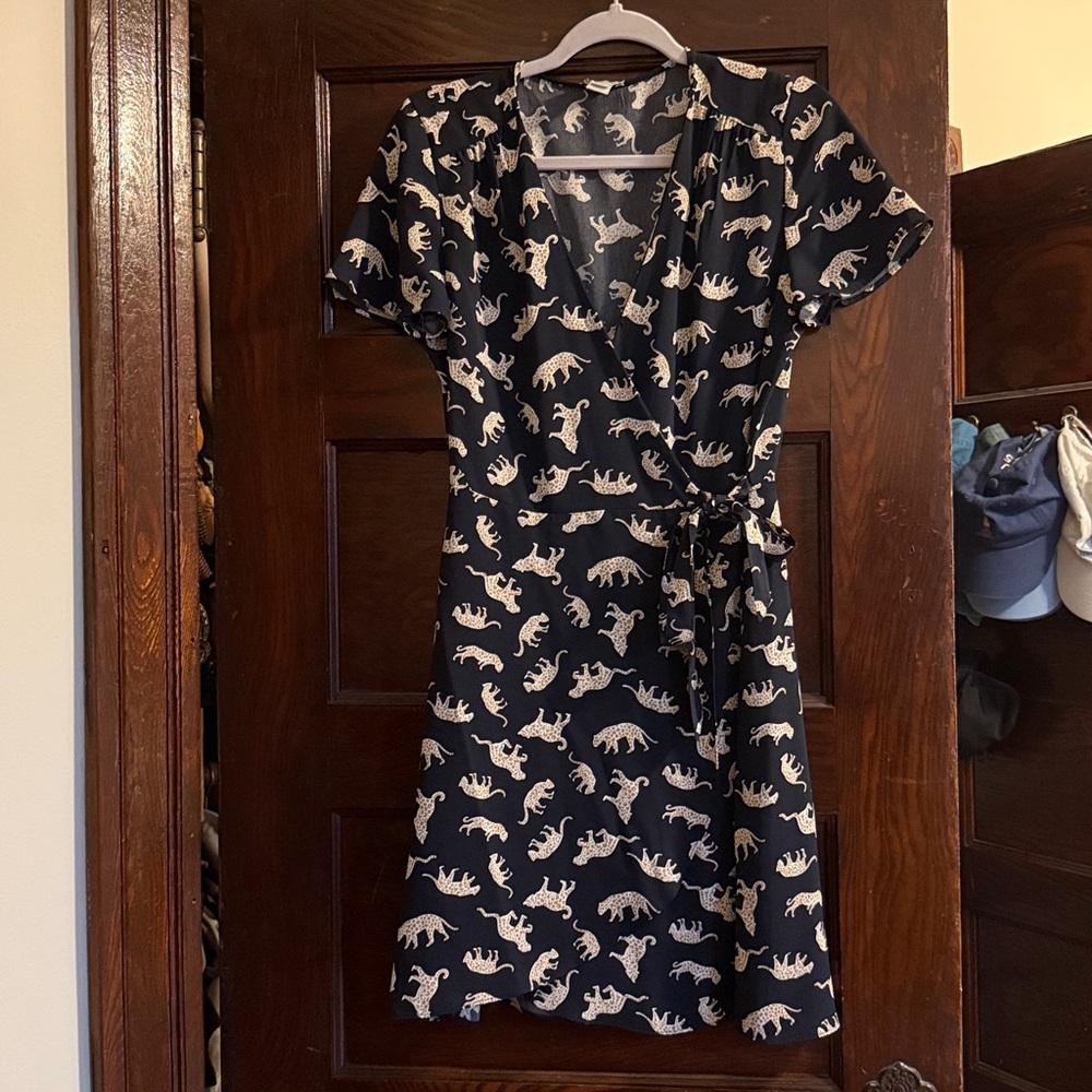 J. Crew Black Leopard Print Dress